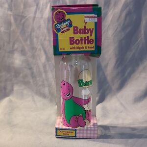 New Vintage 1993  Barney 9oz Baby Bottle Playskool Baby